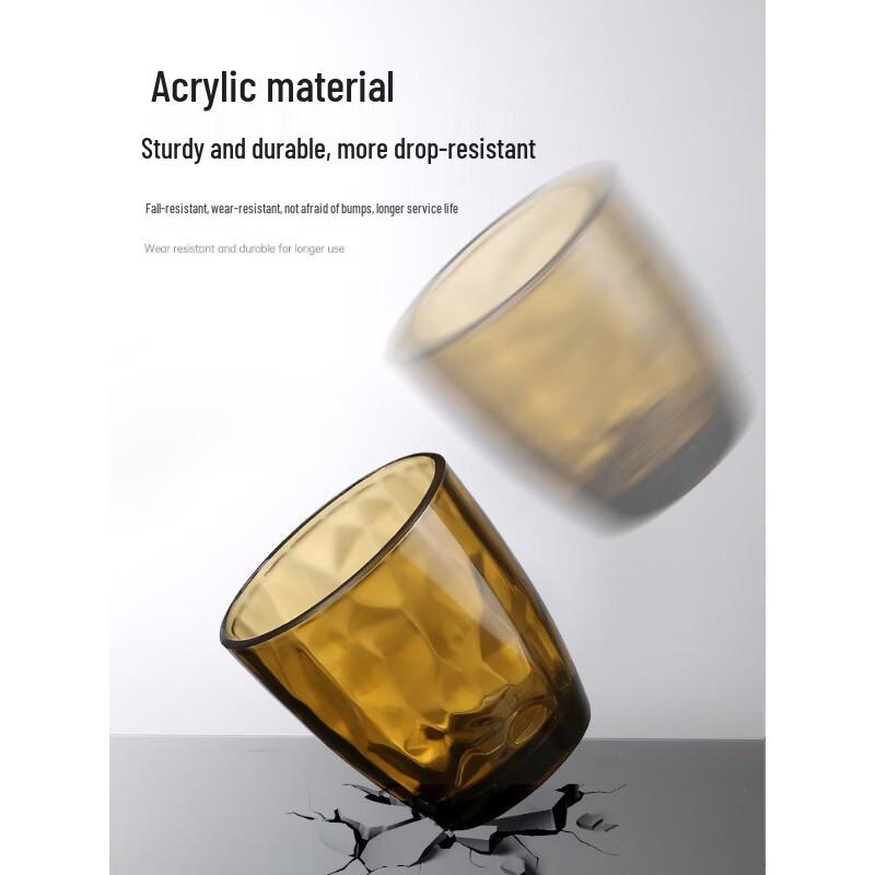 Qianxing 200ml Acrylic Hammered Beverage Glasses (Set of 10)