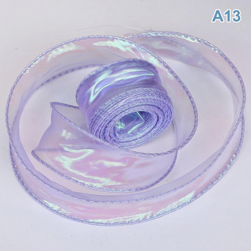 Fishtail Organza Ribbon 4Cm Reflective Iridescent Wavy Edge Ribbon For For Flower Bouquet Gifts Packaging Wedding Decorations