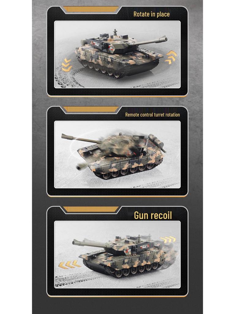 Remote Control Off-Road Armored Tank Toy with Firing Capability