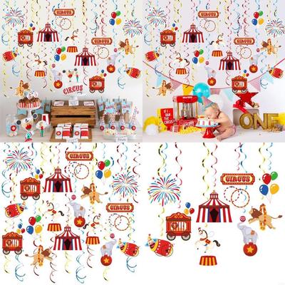 30Pcs Bright Hanging Decorations Circus Themed Party Ornament Sustainable Paper Crafts For Birthday Wedding Celebration X3UC
