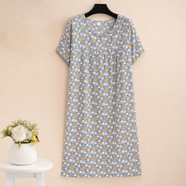 Elegant Summer Loose Long Dresses Women Oversize Short Sleeve Dress