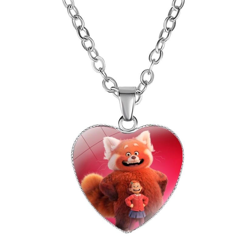 Atemberaubende Rote Panda Anime Herz Halskette für modische Frauen