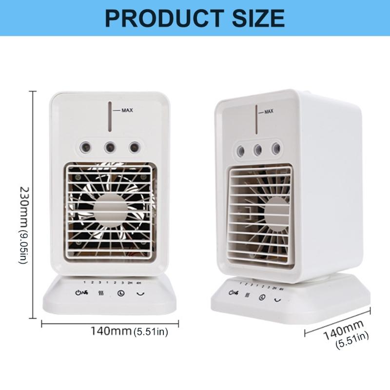 Usb Rechargeable Air Conditioner with 300ML Water Tank Portable Desktop Mist Cooling Fan for Home Dorm or Office Use