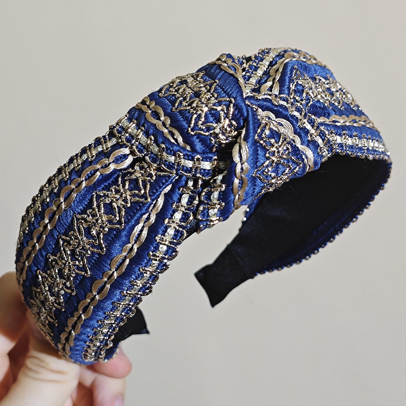 

Ретро повязка на голову с широкими полями и узлом: Универсальный этнический аксессуар для волос в европейском и американском стиле