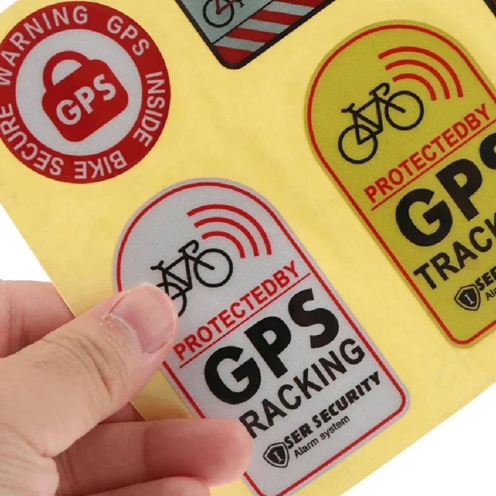 1Set Bike Anti-Theft Warning Sticker - GPS Tracking Reflective Waterproof, Universal for Bicycle/Scooter/Motorcycle
