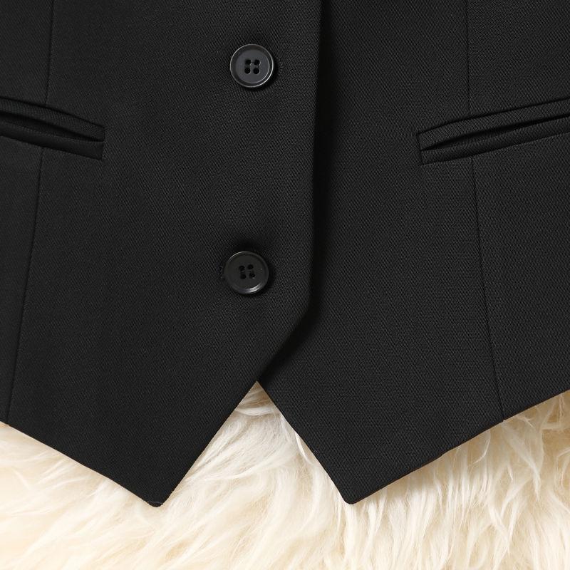Black Sleeveless Vest Women Fashion Summer Layering Waistcoat Short Jacket Spring Autumn Casual Outerwear