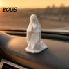 Durable 3D Printed Figure Western Realistic Ornament, Compact Sculpture, Matte White Hexagonal Base Ornament PLA Statue, Stable Decorative Religious