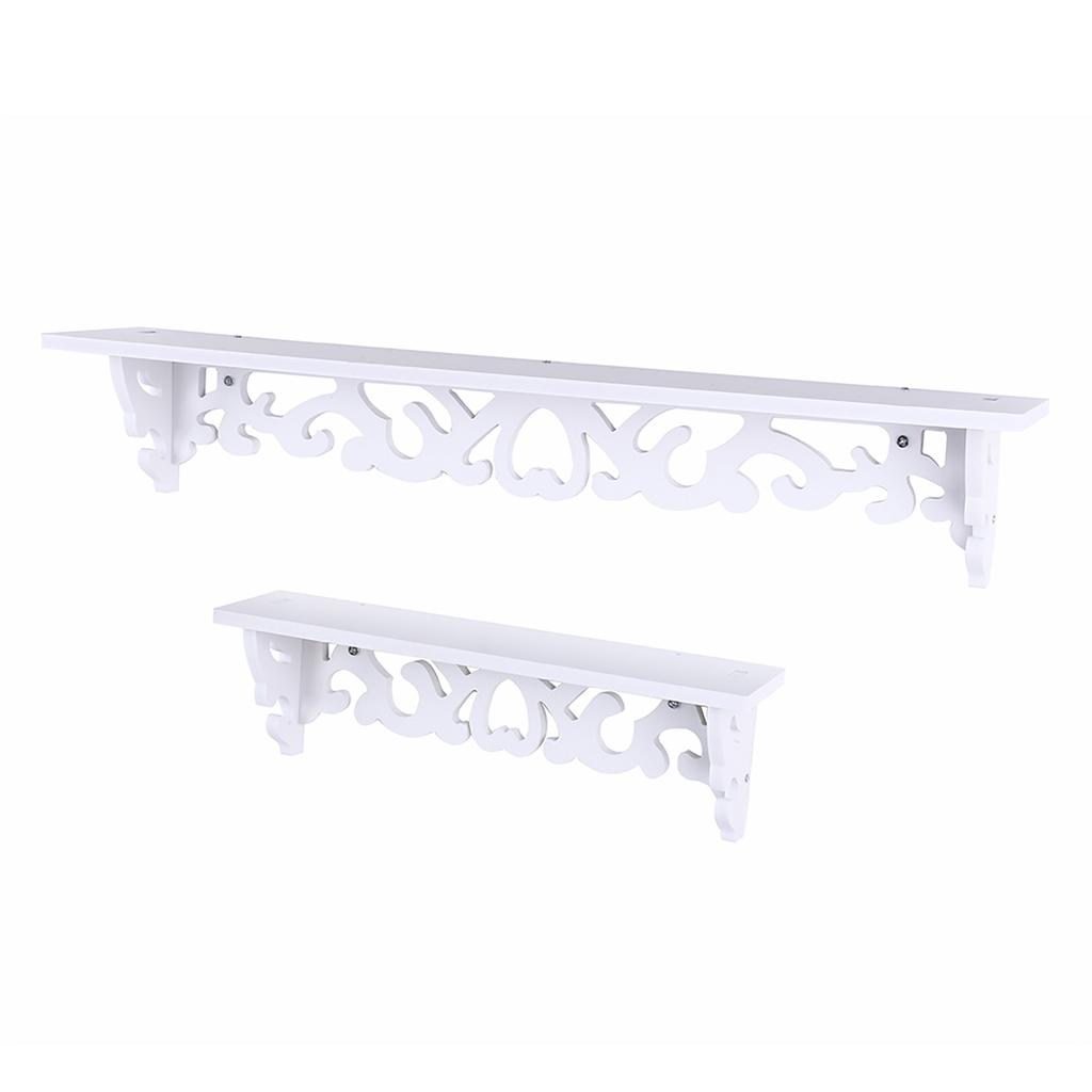 White Carved Pierced Wall Mounted Shelf, Convenient Solution for Small Spaces, Beautiful and Decor for Living Room, Bedroom, Study, Kid Room,