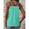 Womens V Neck Double Strap Tank Top With Dragonfly Print Casual Solid Color Sleeveless Blouse