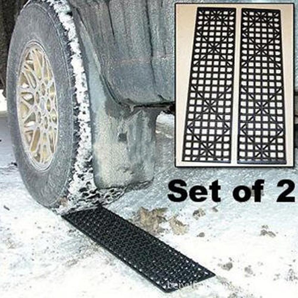2 Stück Anti-Rutsch-Platte für Autoreifen auf Schnee und Sand, Offroad-Reifen, Traktions-Klapp-Gleitplatte, Flucht-Selbstrettung, selbstfahrende Anti-Rutsch-Platte