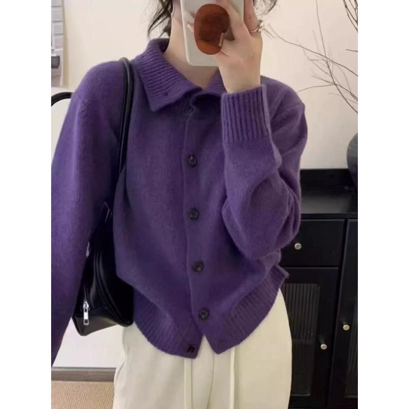 Women's High Neck Wool Cardigan: Cozy, Thickened Knitwear for Autumn & Winter - Loose, Fashionable Button-Up Sweater