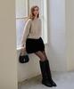 Slow Lolly Velvet Banding Frill Skirt_2 Colors