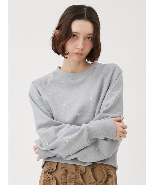 Furfur Mini Heart Embroidered Sweatshirt RWCT251096 GRY Women's