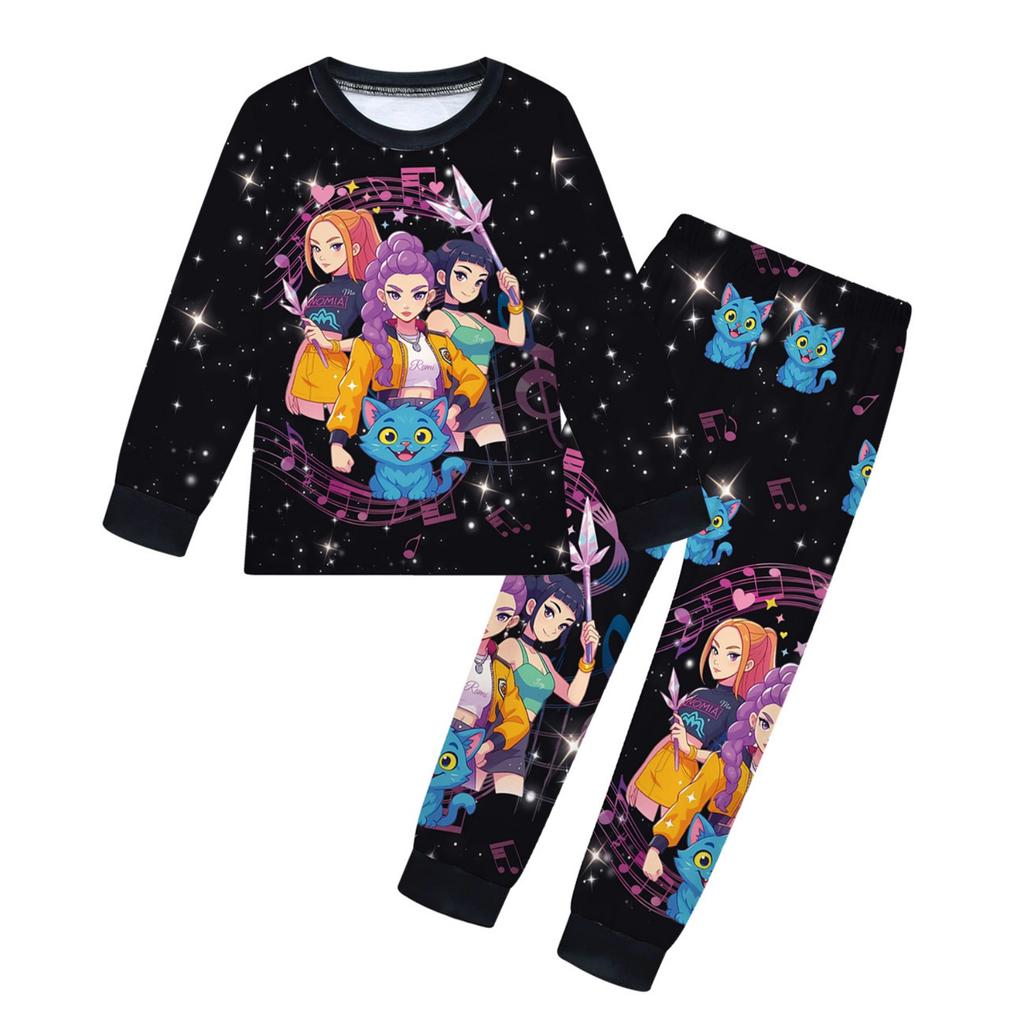 Children's Witch  Girls Printed Suit Long Sleeve Pants Suit