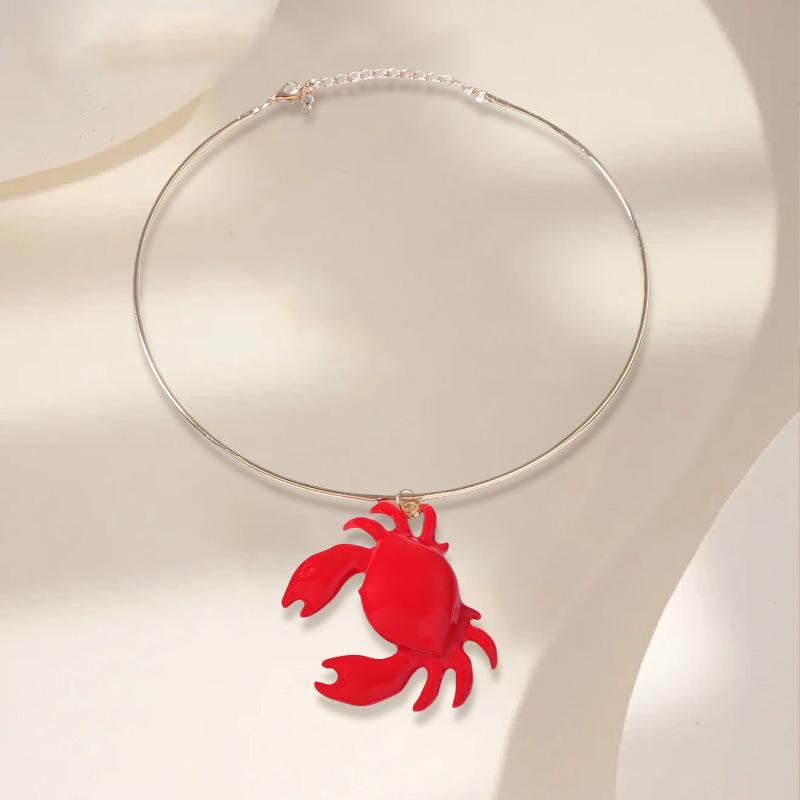 Fashion Personality Trend Versatile Niche Creative Crab Pendant Design Sense Collar Simple