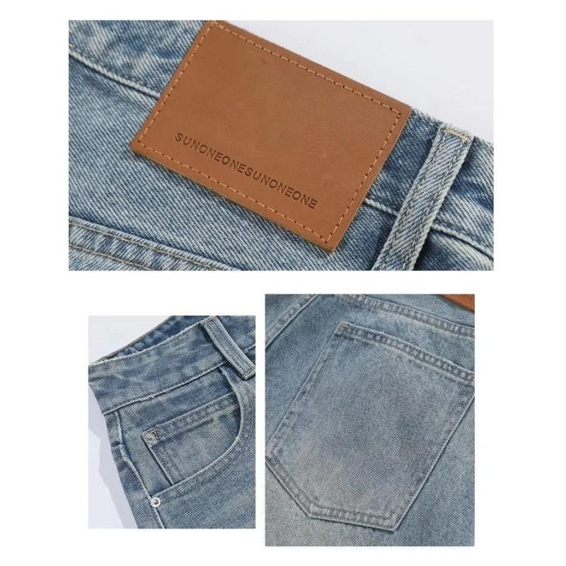 Damen Vintage Weite Beine Denim Capri Hosen Shorts Sommer Bauchkontrolle Locker Gerade Beine Lässig Streetwear