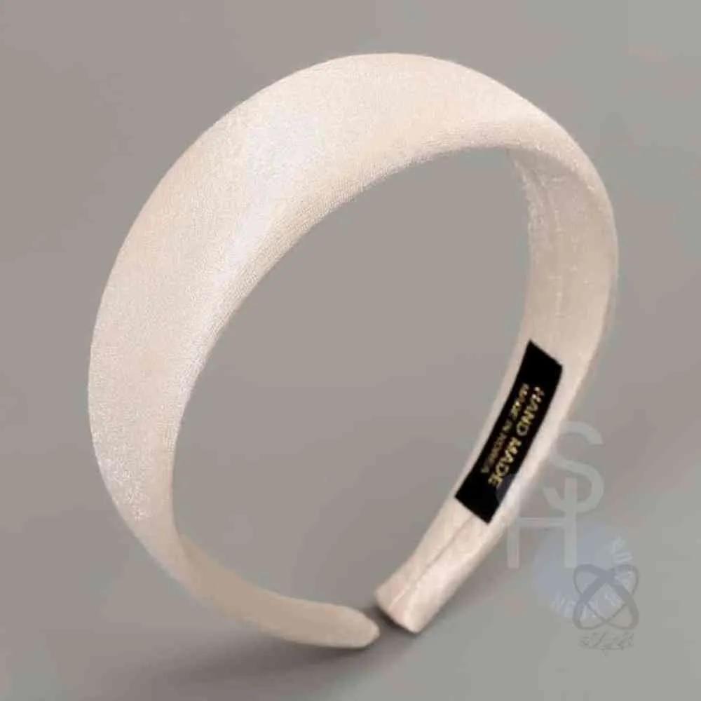 Satin Pearl Volume Hairband Ivory Women s Headband Volume Hairband Thick Headband