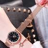 Fashionable Trendy Ladies' Night Light Watch Decorative Quartz Dial Casual Style Rose Gold Starry Sky Dial Non-waterproof