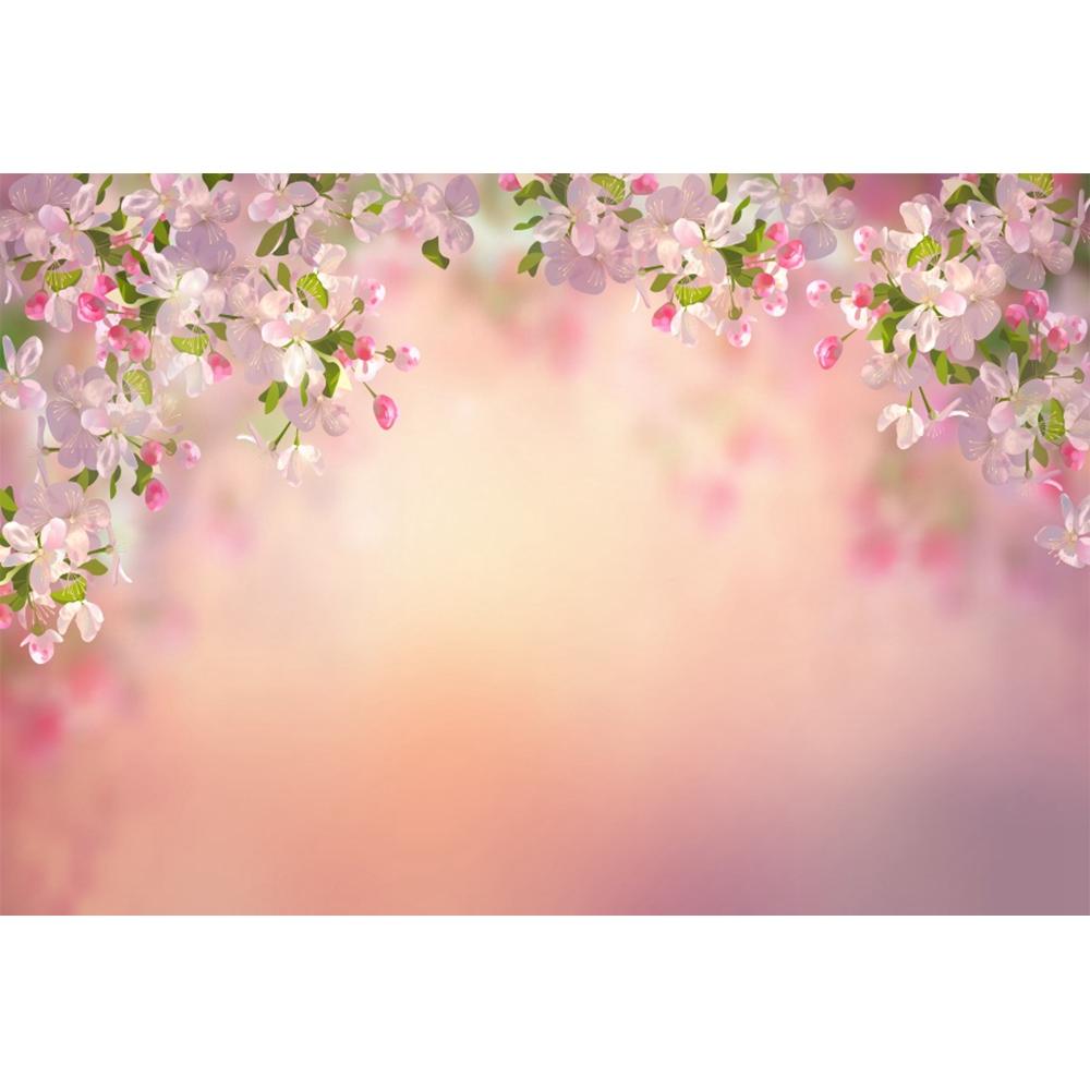 Frühlingsrosa Blumen Hintergrund Glitzer Licht Bokeh Floral Kirschblüte Neugeborenes Baby Porträt Fotografie Hintergrund Fotostudio