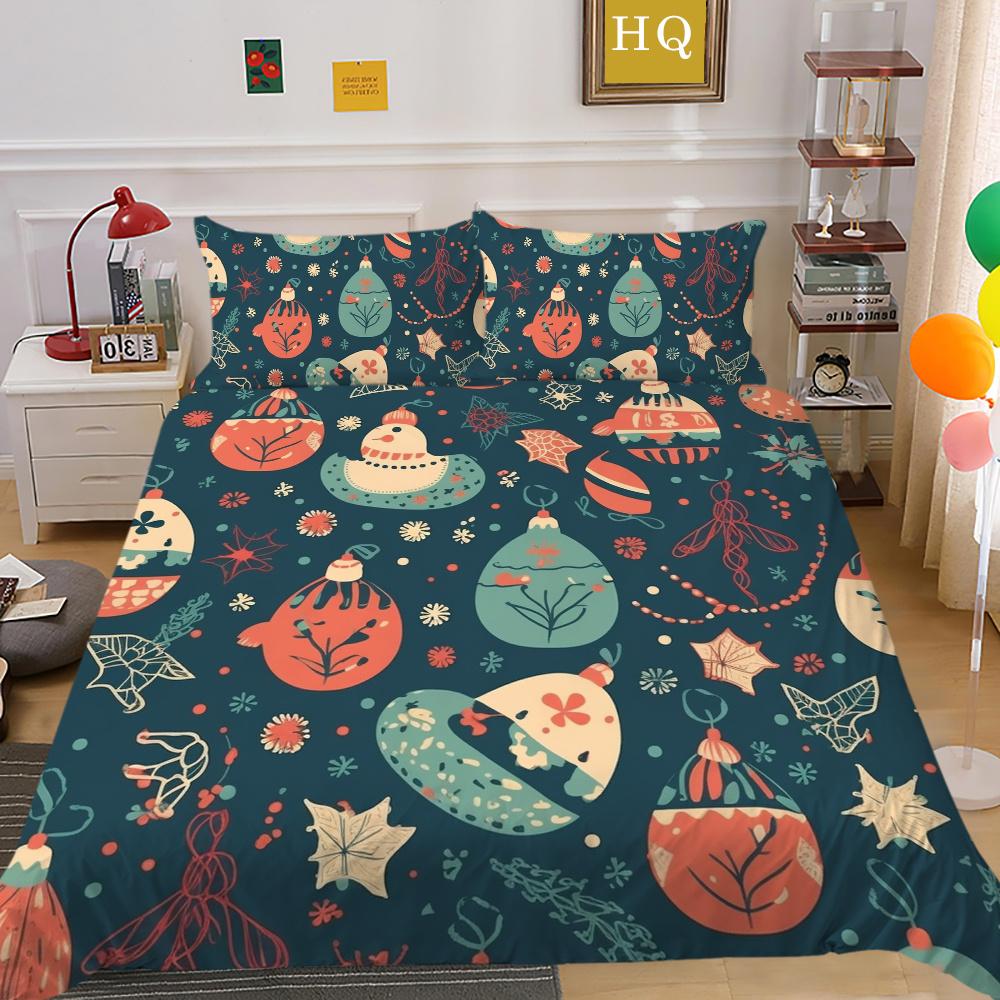 Christmas Printed Duvet Cover Set Microfiber Full Size Home Textiles Lovely Fashion Children Bedroom Decor