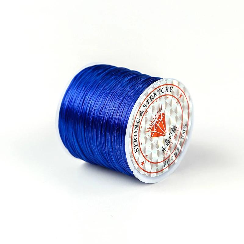50Meters 0.8mm Elastic Thread Round Crystal Line Nylon Rubber Stretchy Cord Elastic Rope for Jewelry Making Beading Bracelet