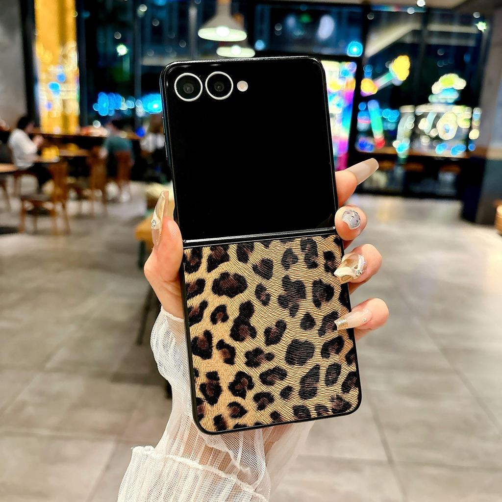 Leopardmønstret Anti-fall Deksel for Samsung Galaxy Z Flip7/6/5