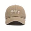 Three coconut tree printed baseball caps for men and women, casual outdoor travel, beach duckbill caps, simple accessories