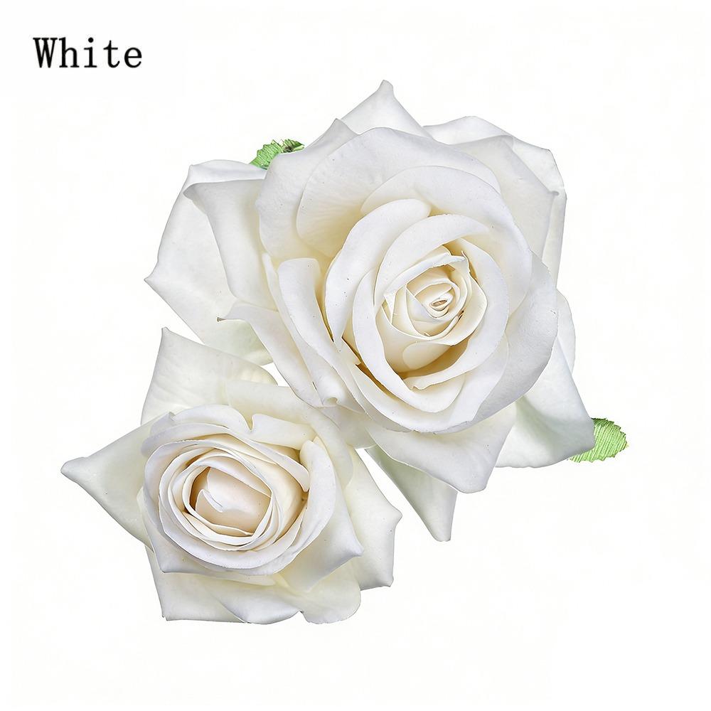 Handmade Double Rose Hairpin Bridal Flower Hair Clip Bridesmaid Hair Jewelry Wedding Accessories