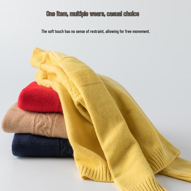 Hengyuanxiang Girls' Thickened Pure Wool Sweater