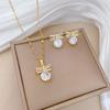 Full of Zirconium Exquisite Wind Copper Micro-inlaid Earrings Necklace Set Combination