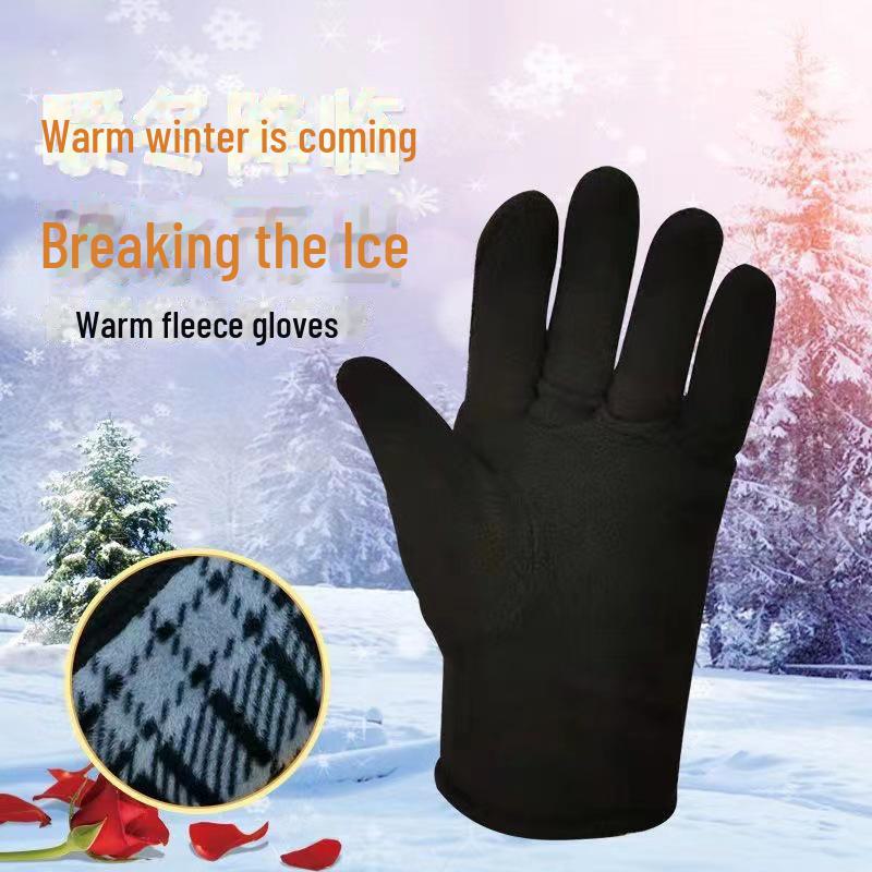 Herr Vattentäta Vinter Motorcykelhandskar - Tjock, Varm, Köldtålig Bomull med Sammet för Utomhus Skidåkning