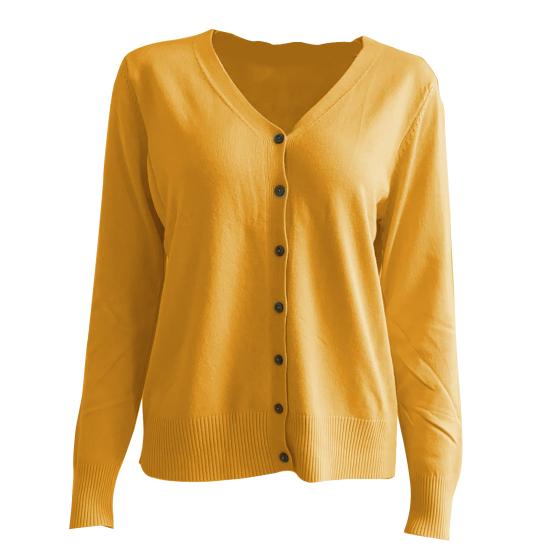 

Свитер-пальто для офисной леди, однотонный, однобортный, осенне-зимний, элегантный вязаный кардиган для повседневной носки L жёлтый