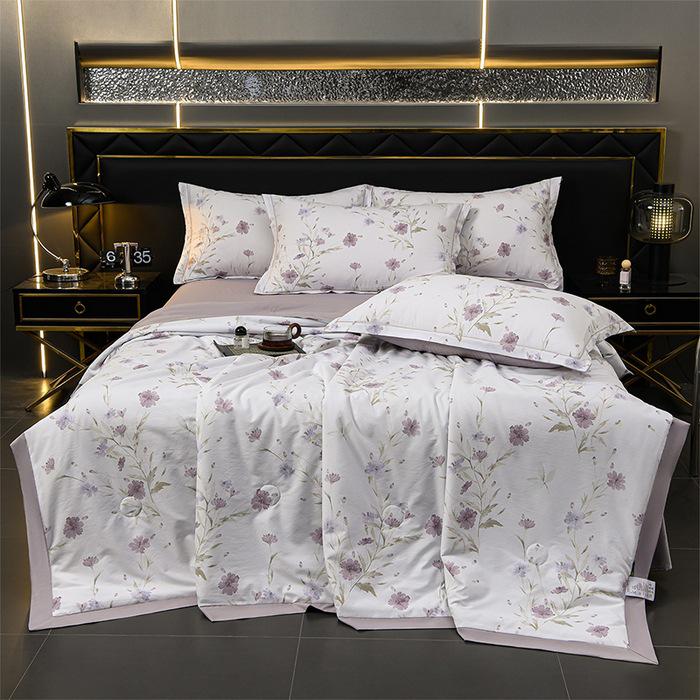 Washable Tencel Summer Cool Quilt Set - Silk, Thin, Perfect for Napping or Air Conditioning.