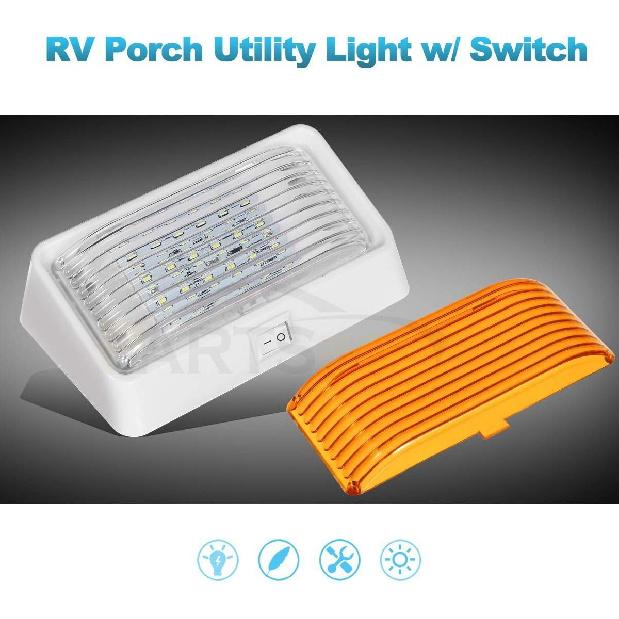 Rectangle LED Porch Light with On/Off Switch, Exterior Utility Light Fixture Cov