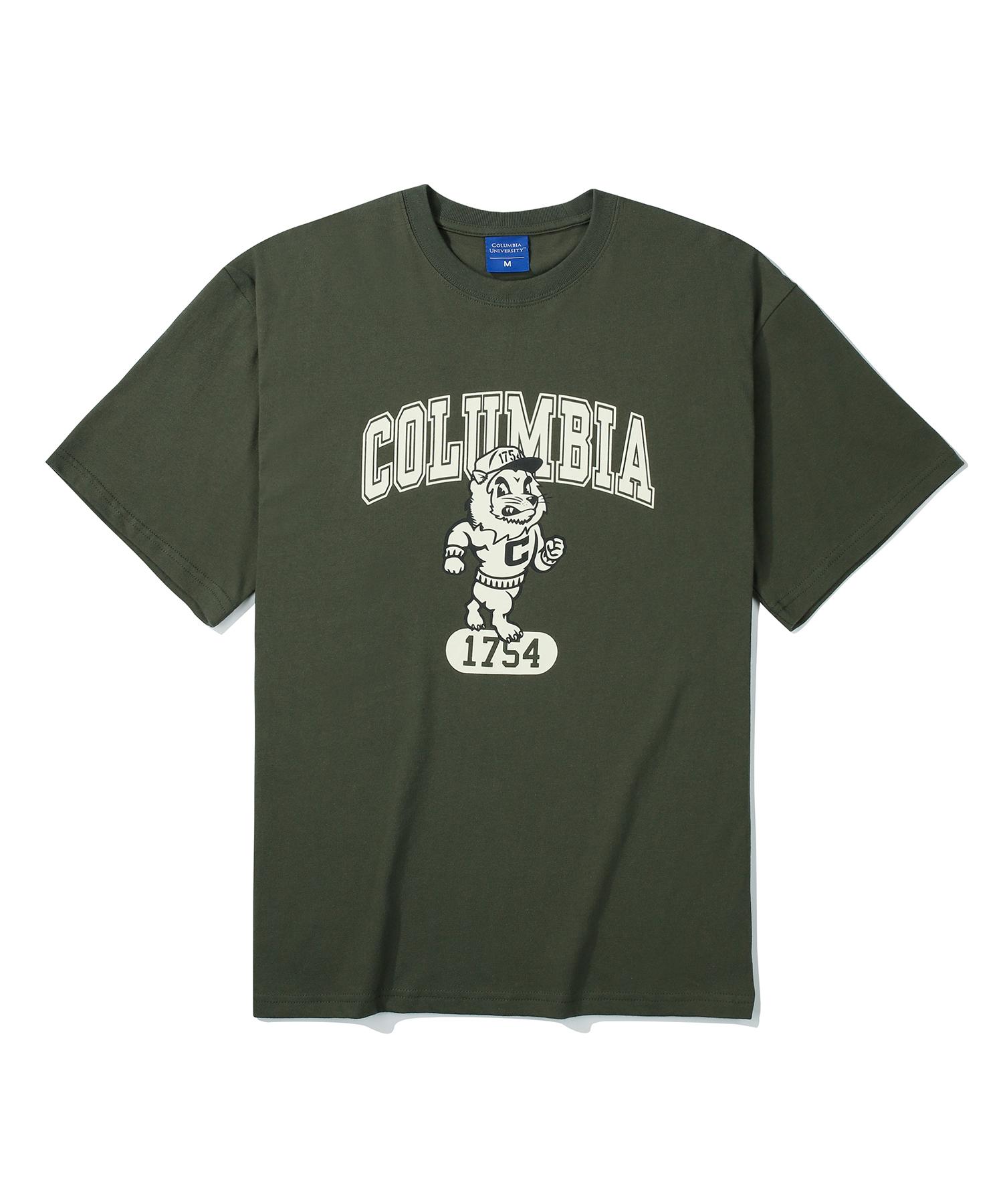 Columbia University Cu 80S Roar-Ee Retro S/S T-Shirts Khaki L