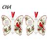 Hanging Holiday Decorations Butterfly Cash Gift Ornament, Christmas Money Holder Decor with Acrylic Ornaments Festive Print, Tree Pendant for Surprise