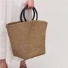 Free Lazy Artistic Texture Large Capacity Straw Tote Bag Lafite Grass Weaving Handmade Woven Summer Beach Bag Commuter Shopping
