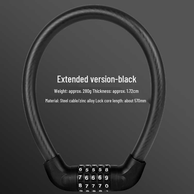 Waterproof Anti-theft Steel Cable Lock for Motorcycles, E-Bikes, and Helmets