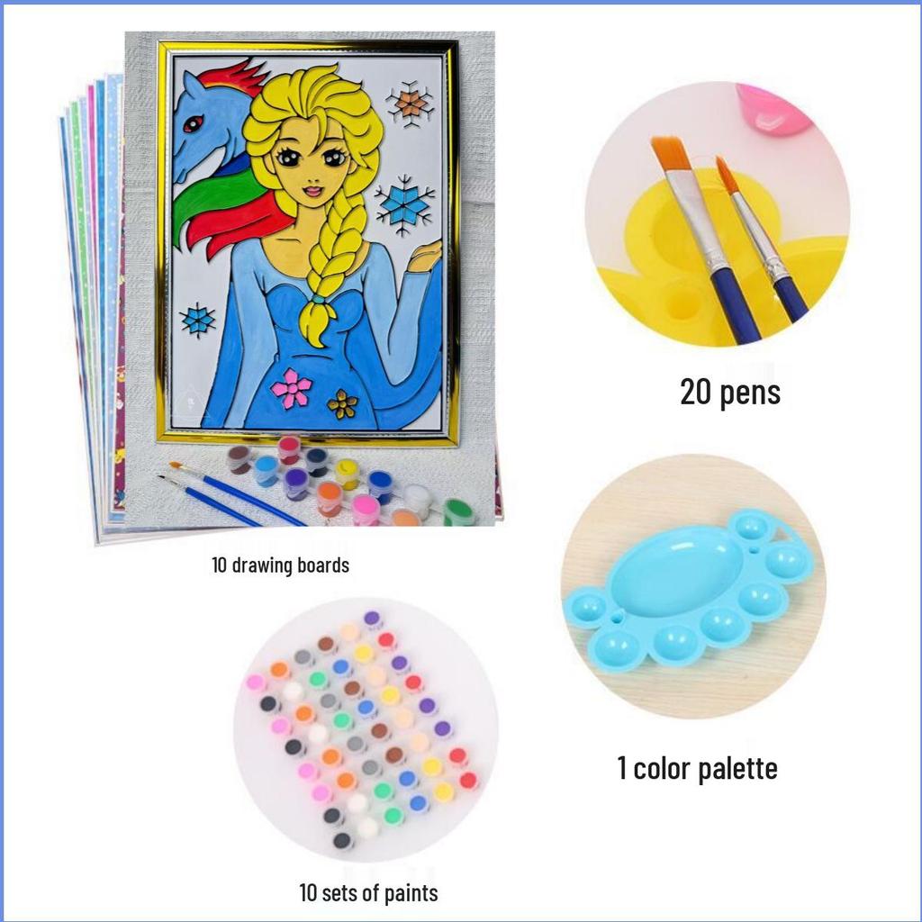 DIY 3D Embossed Graffiti Painting Set for Kids with Folding Easel