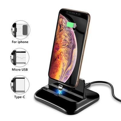 Magnetyczna podstawa ładująca 3 w 1 typu C Micro USB do iPhone'a Lighting Ładowanie Uniwersalny uchwyt na telefon