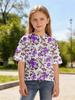 Girl Clothes Fashion Flower 3D Print Kids Short Sleeves T-Shirt Loose Casual Summer Tops Outdoor Comfortable Children's Clothing