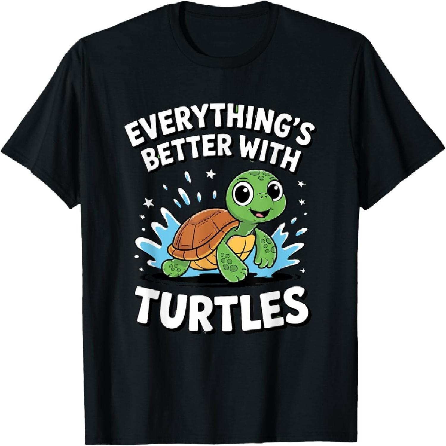 

Cute Turtle Lover Adults or Kids Boys Girls Turtles T-Shirt S