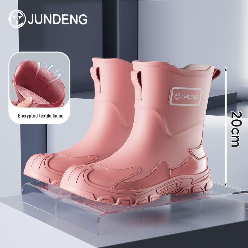 Wasserdichte, rutschfeste Unisex-Gummistiefel für Angeln, Arbeit und Bau – Mittellang, Modisch.