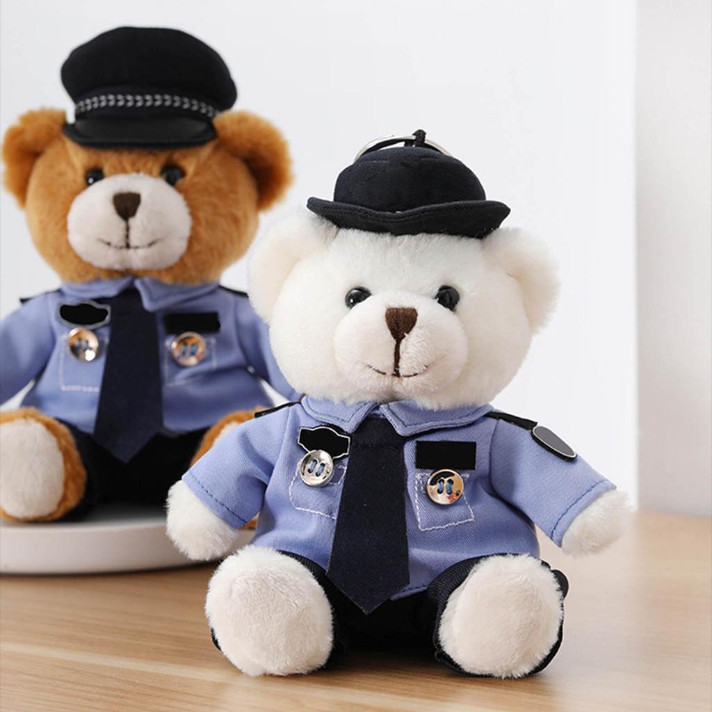 Stylish Keychain Pendant Cartoon Police Bear Dolls Bag Pendants Bag Charm Backpack Pendant Gift for Law Enforcement Fans