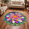 Yousheng Diatomaceous Earth Floor Mat 3D Realistic Rainbow Sunflower Pattern Quick Dry Non-Slip Absorbent Mat