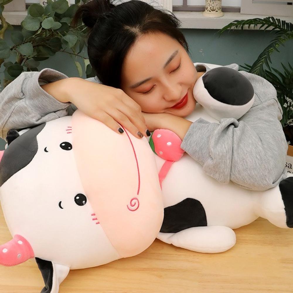 Simulation Milk Cow Plush Doll Animal Kid's Accompany Dolls Cute Cow Plush Toy  Birthday Gift