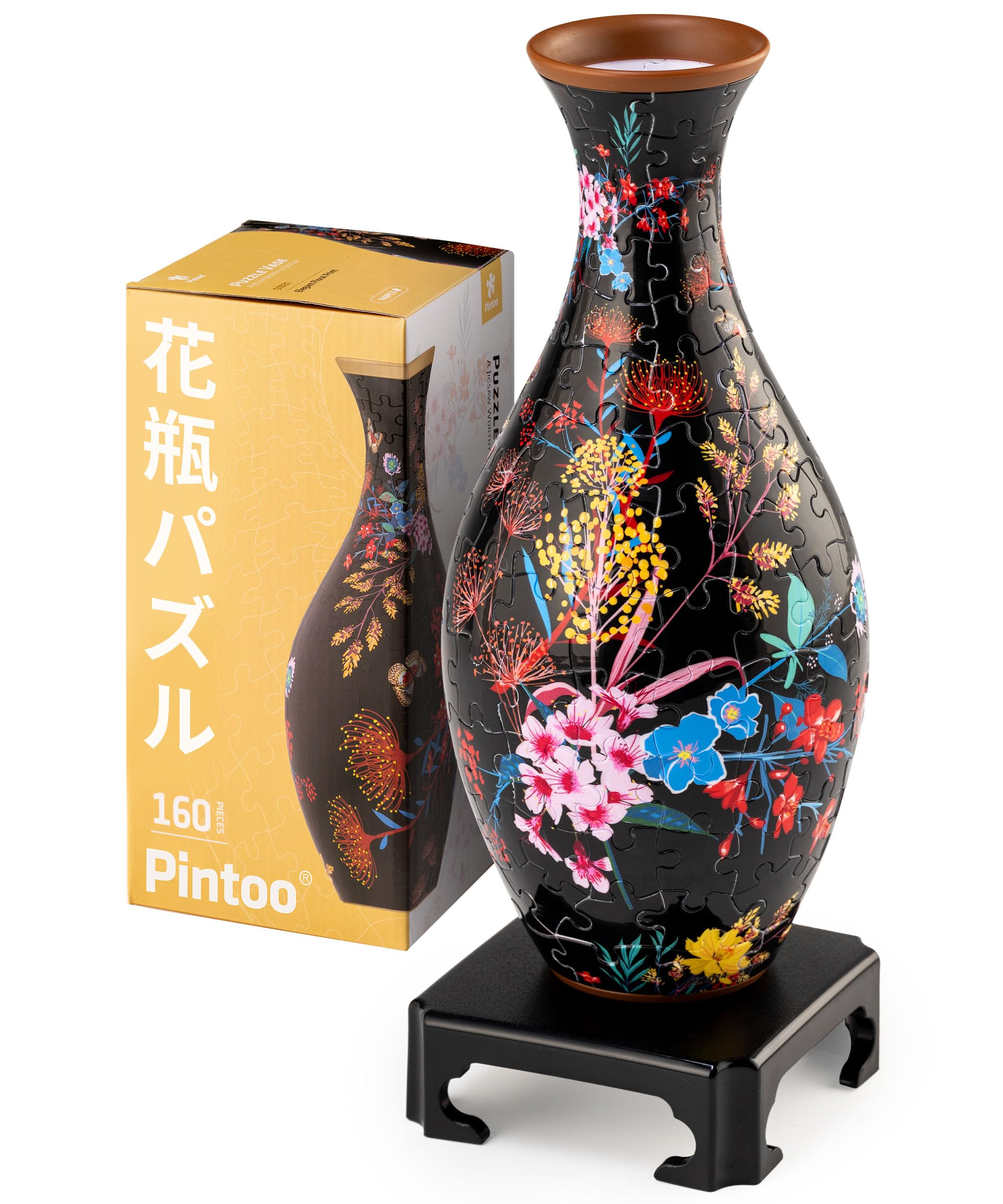 

Pinto 160-Piece 3D Vase Puzzle Beautiful Flowers (11x11x24cm) - Flower Arrangement, Hydroponics Compatible, Gift, Decor [S1031]