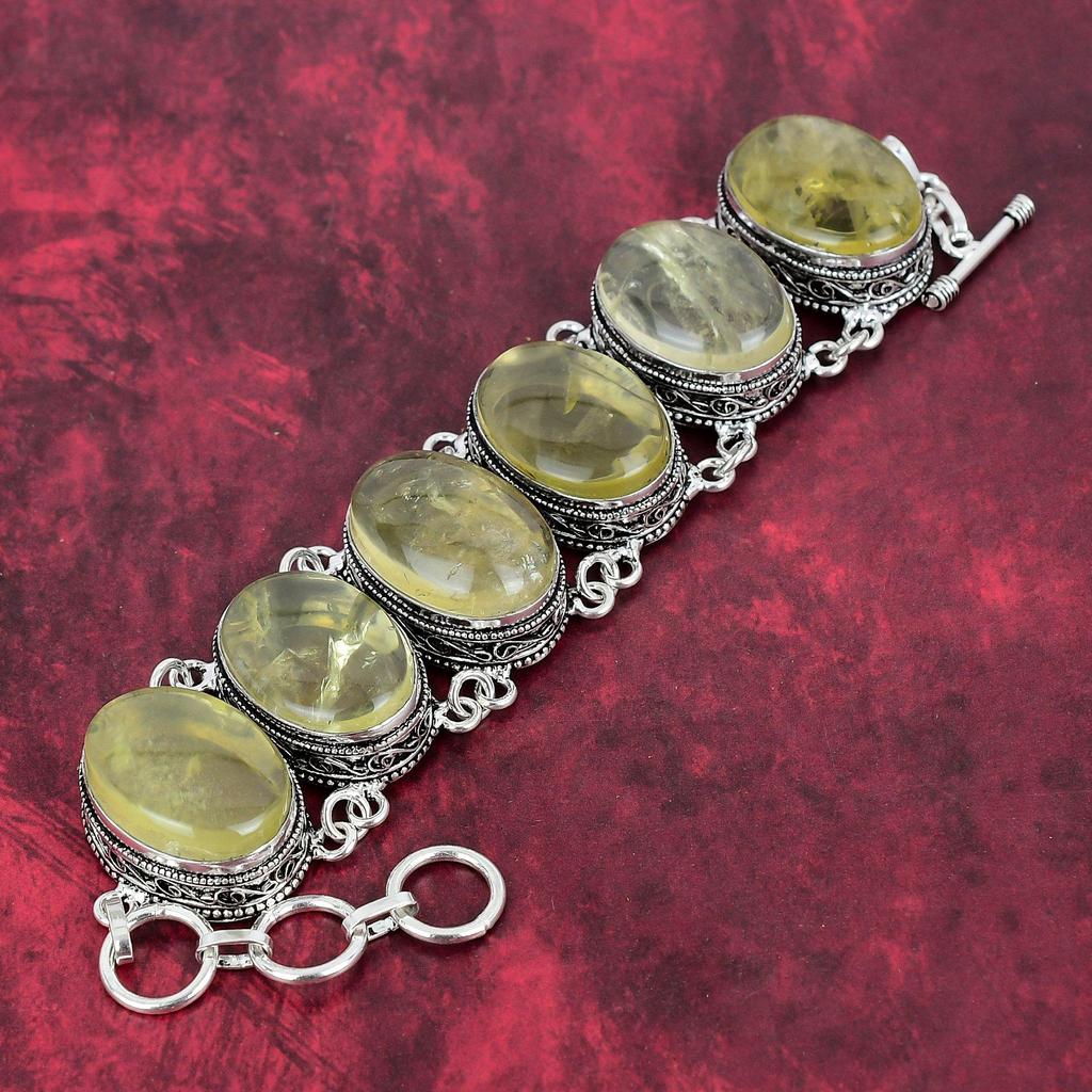 Golden Rutile Bracelet Handmade Jewelry, 925 Solid Sterling Silver Bracelet Designer Gemstone Jewelry Adjustable Chain Bracelet Gift For Mom