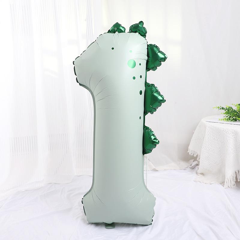 40Inch Giant Dinosaur Number Balloons Boy Girl Jungle Birthday Party Decoration Kids 1st Birthday Cartoon Foil Balloon Supplies
