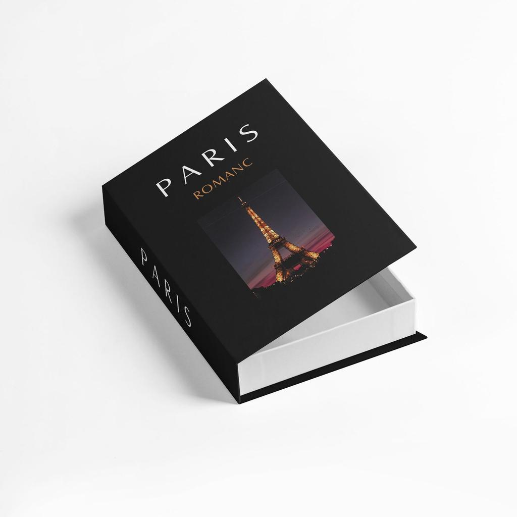 Scatola portaoggetti a forma di libro finto di lusso apribile Decorazione per la casa Moda Parigi Libri Decorativi Decorazione d'interni Tavolino da caffè Ornamenti per la camera da letto